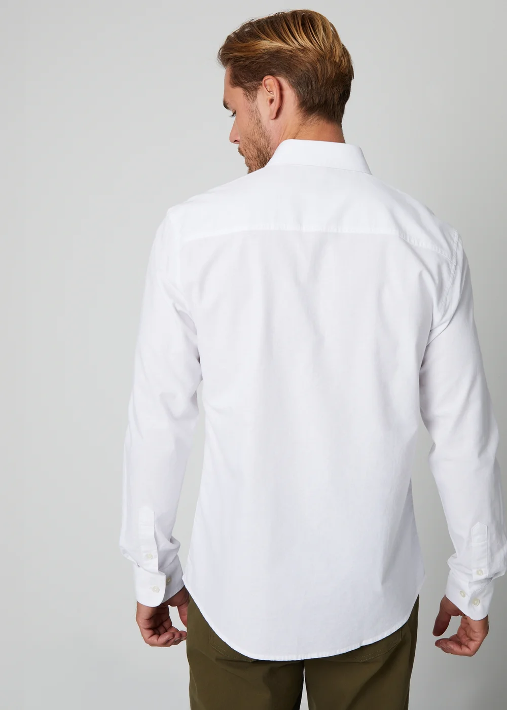 Threadbare White Oxford Cotton Long Sleeve Shirt - 2XL Image 2