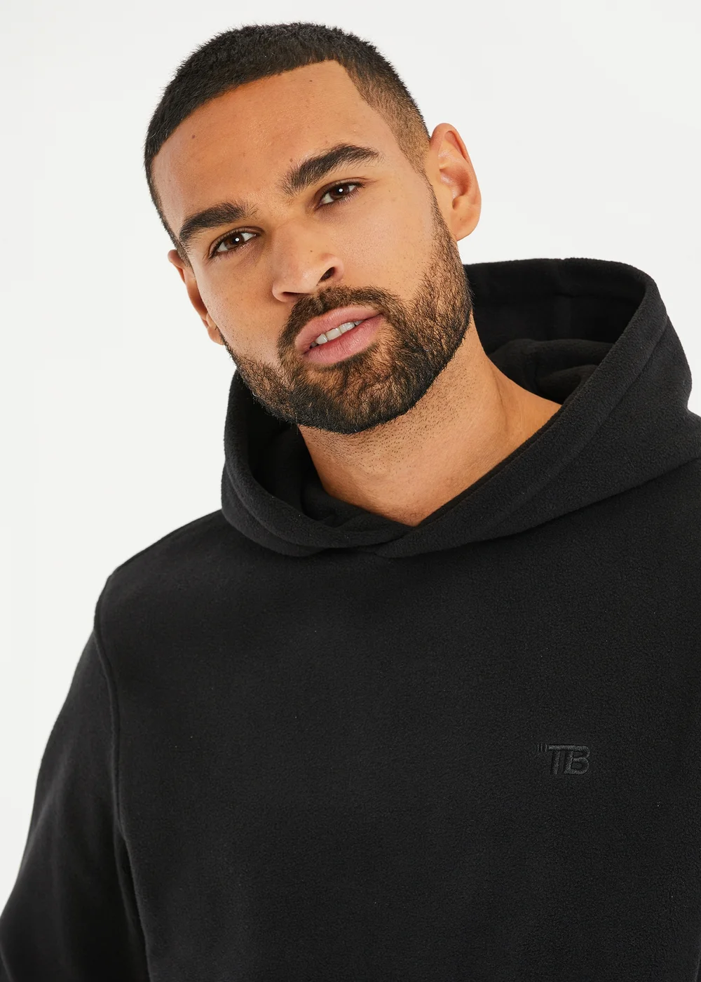Threadbare Black Microfleece Overhead Hoodie - S Image 3