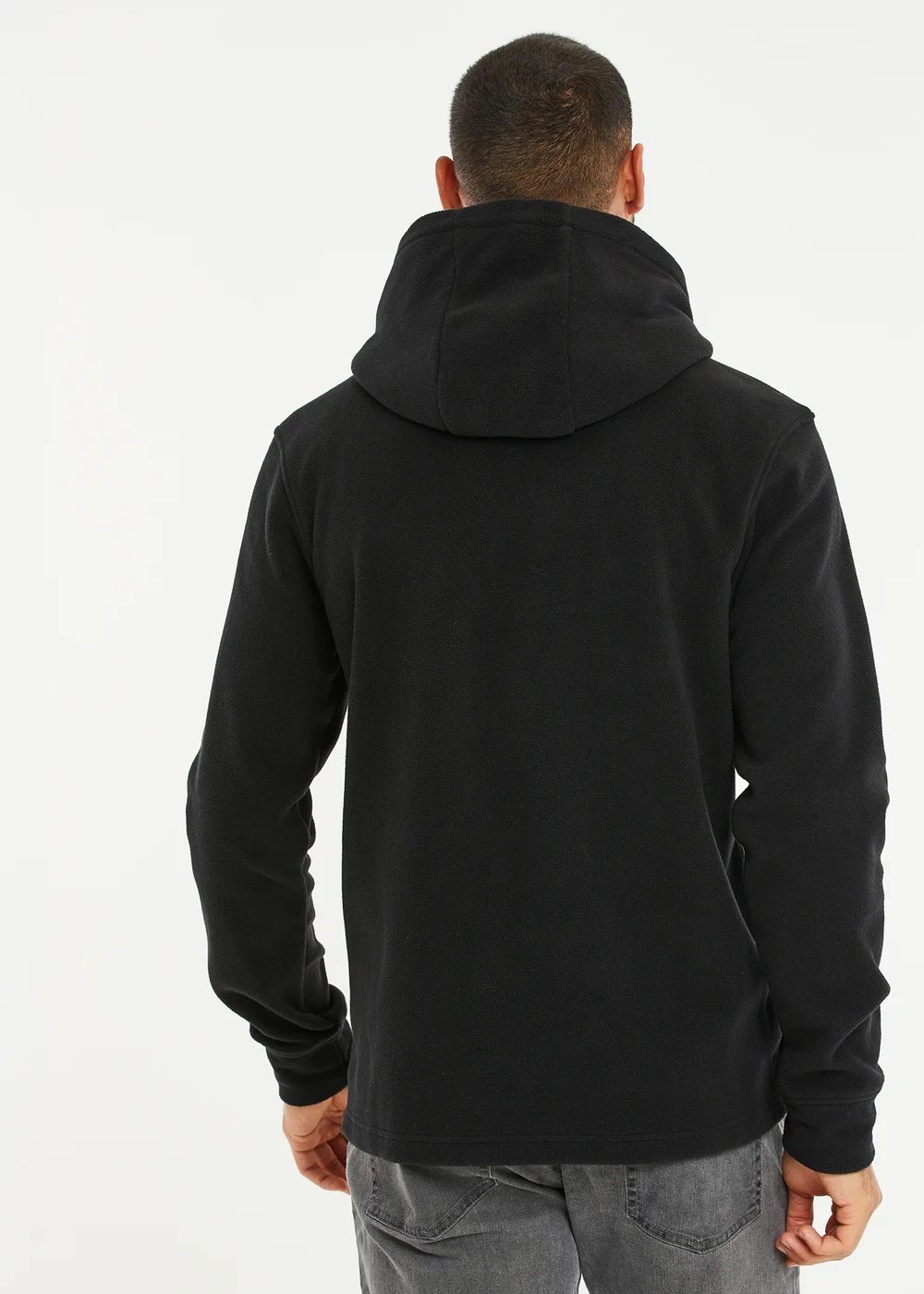 Threadbare Black Microfleece Overhead Hoodie - S Image 2