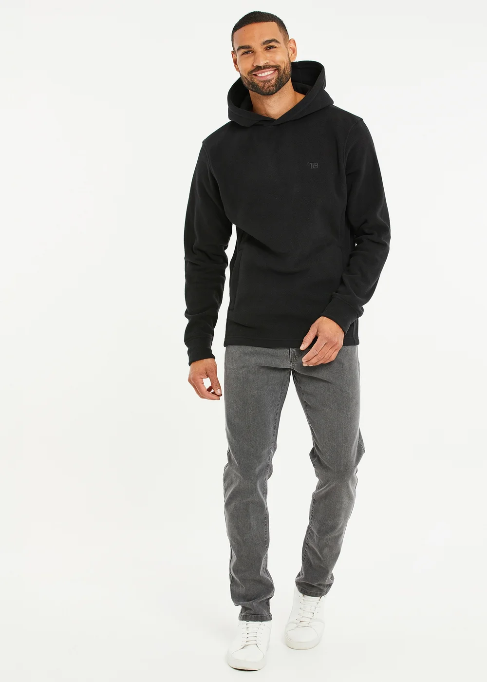 Threadbare Black Microfleece Overhead Hoodie - S Image 4