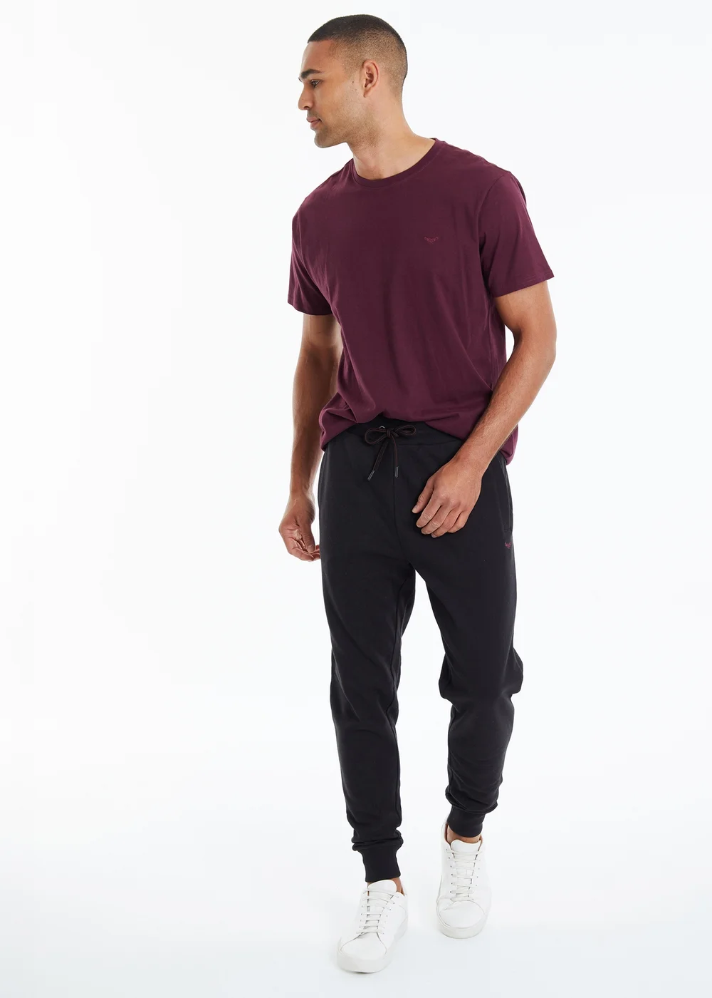Threadbare Black Cotton Blend Regular Fit Joggers - L Image 3