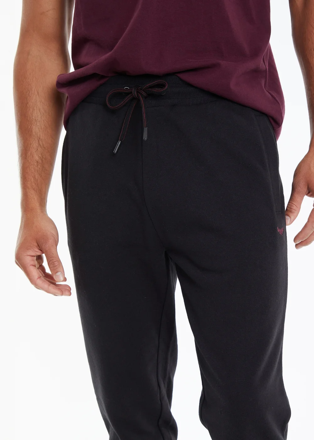 Threadbare Black Cotton Blend Regular Fit Joggers - L Image 4