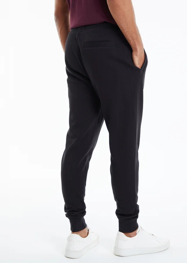Threadbare Black Cotton Blend Regular Fit Joggers