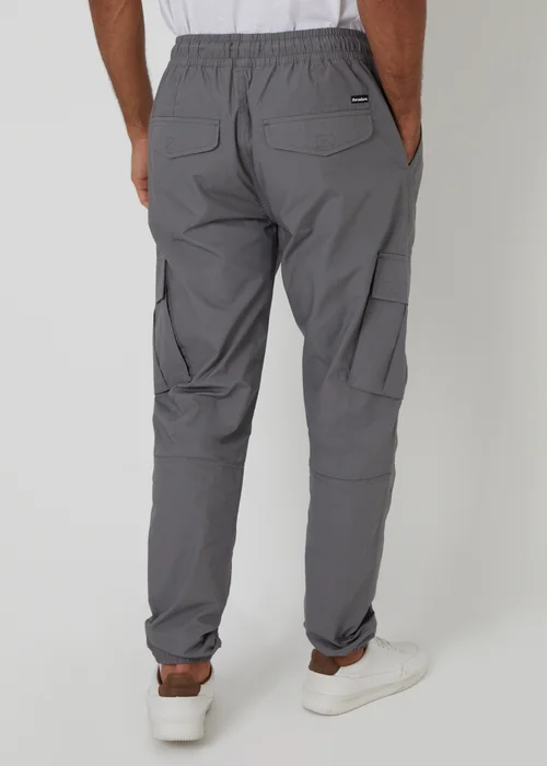 Threadbare Grey Slim Fit Cotton Cuffed Cargo Trousers - XL Image 2