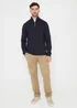 Threadbare Navy Funnel Neck Quarter Zip Knitted Jumper - XXL Image 4