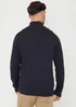 Threadbare Navy Funnel Neck Quarter Zip Knitted Jumper - XXL Image 2