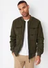Threadbare Khaki Showerproof Utility Bomber Jacket - S Image 1