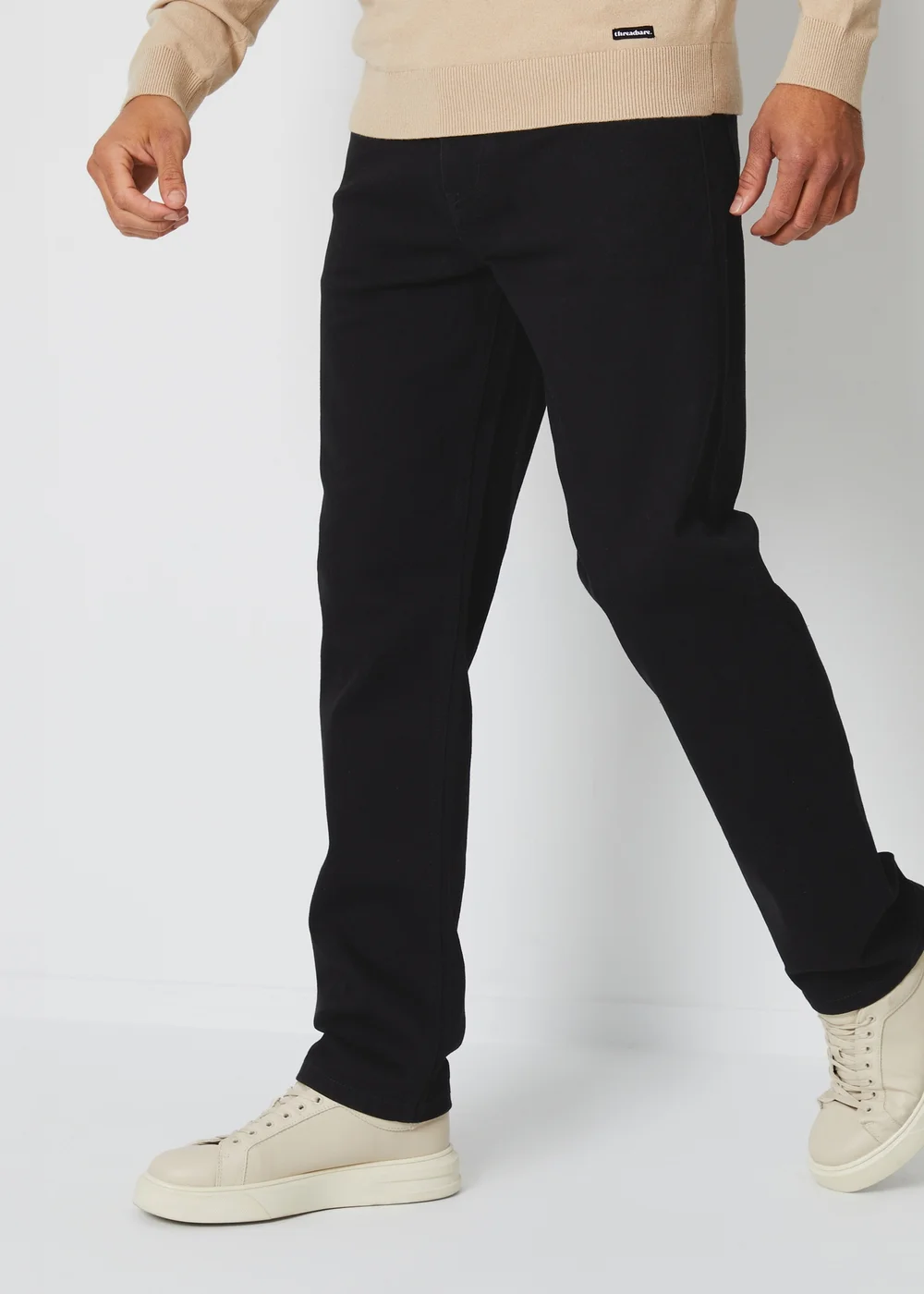 Threadbare Black Straight Fit Jeans With Stretch - 34/L32 Image 1