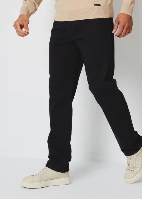 Threadbare Black Straight Fit Jeans With Stretch - 34/L32 Image 1