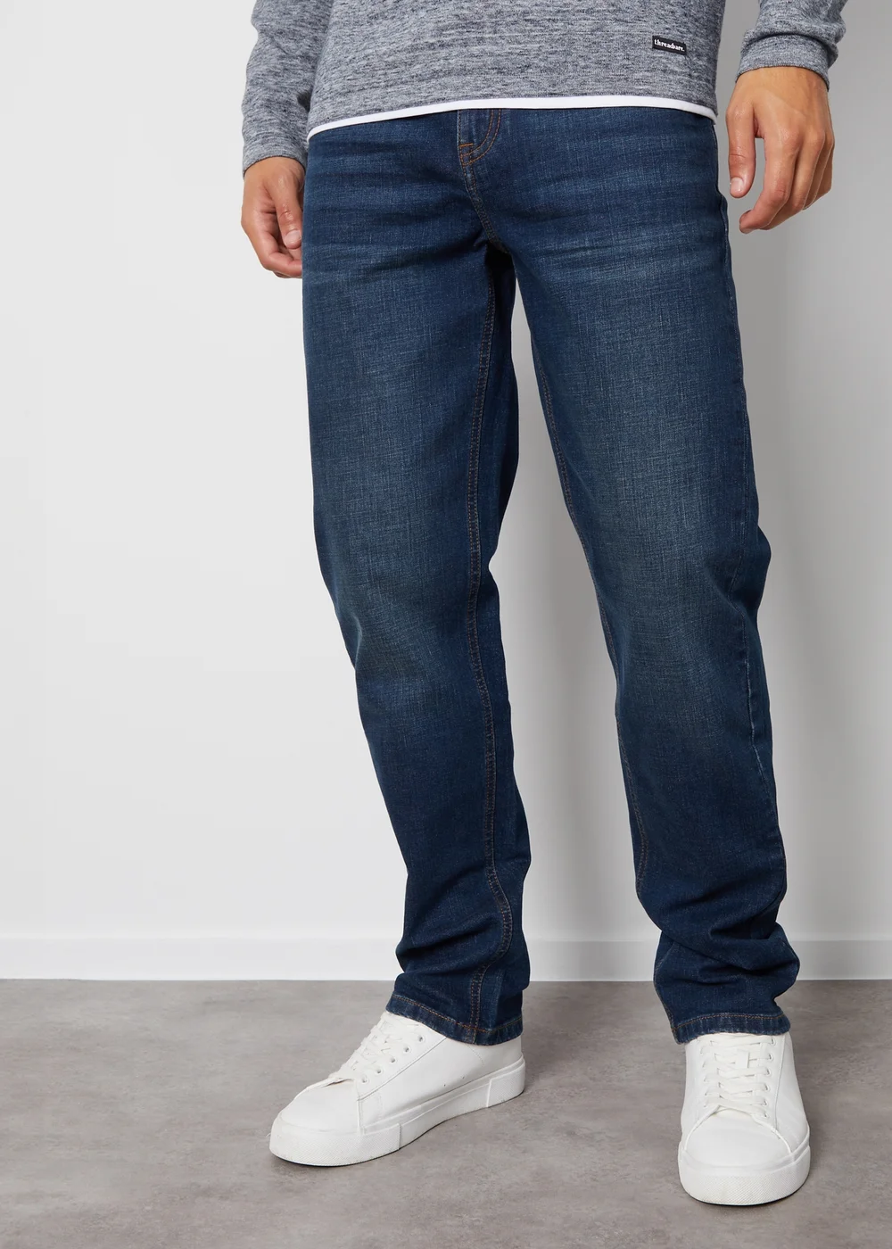 Threadbare Blue Straight Fit Jeans With Stretch - 30/L34 Image 1