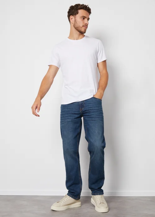 Threadbare Indigo Blue Straight Fit Jeans With Stretch - 30 waist 30 leg Image 4