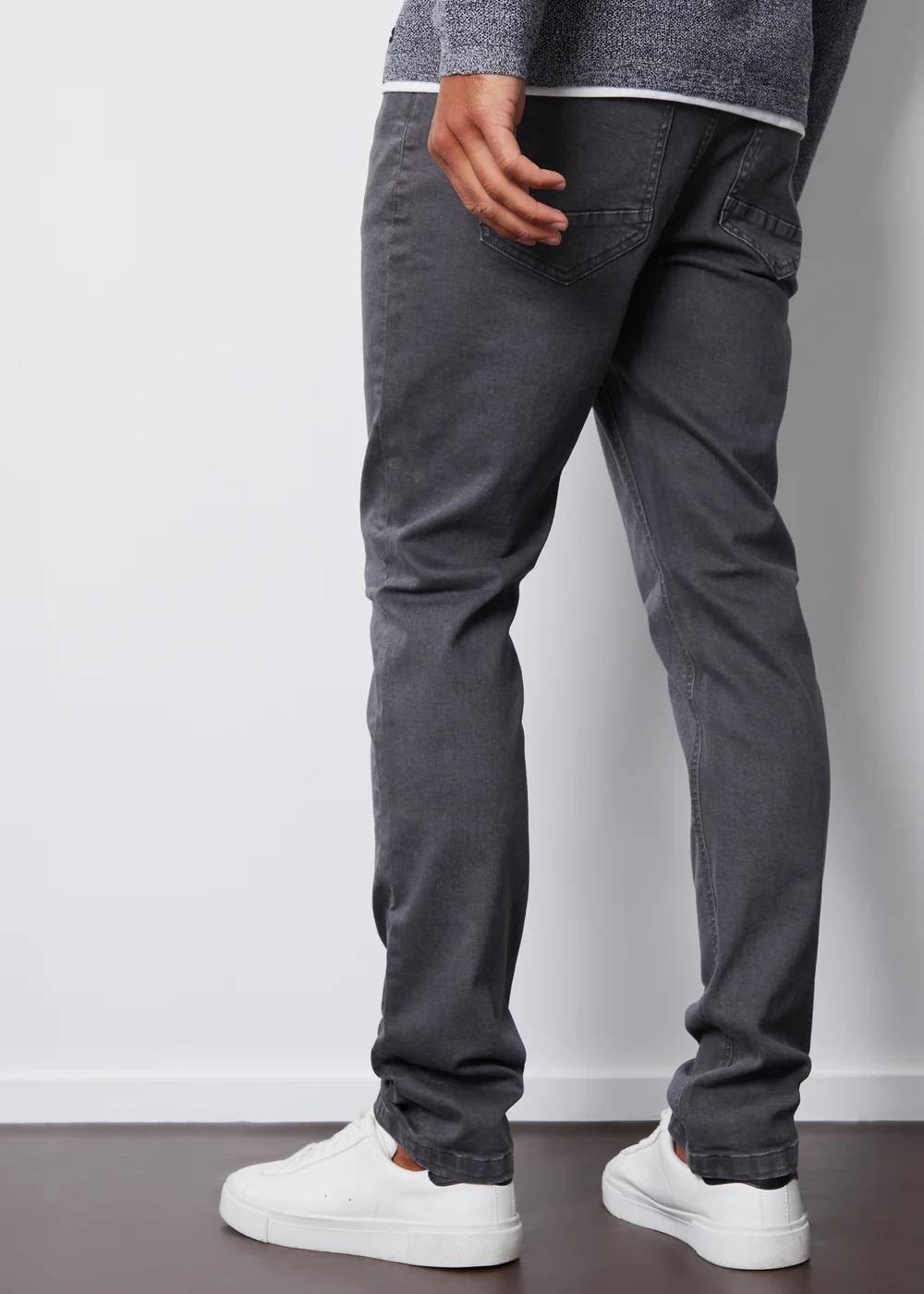 Threadbare Dark Grey Slim Fit Overdyed Stretch Denim Jeans - 30 waist 32 leg Image 2