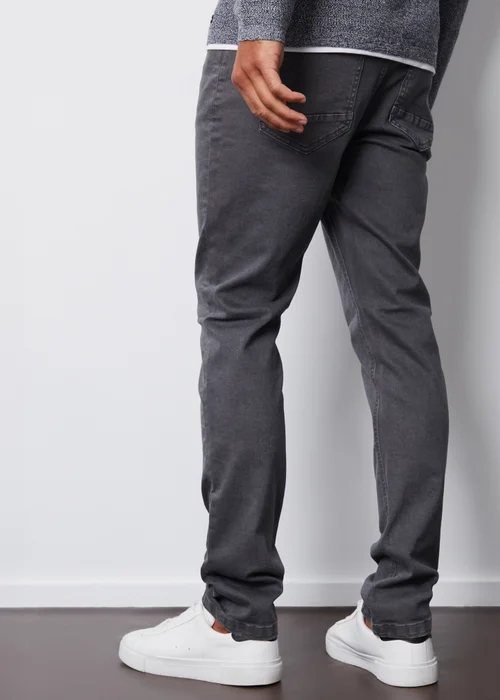 Threadbare Dark Grey Slim Fit Overdyed Stretch Denim Jeans - 30 waist 32 leg Image 2