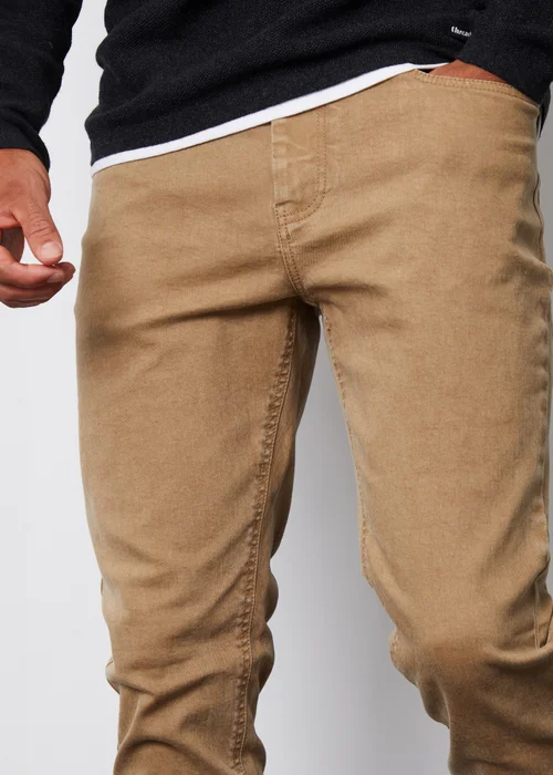 Threadbare Stone Slim Fit Overdyed Stretch Denim Jeans - 34 waist 32 leg Image 3