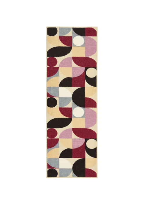 FloorMatters Printed Loop Purple Geo Washable Runner and Mat - One Size Image 3