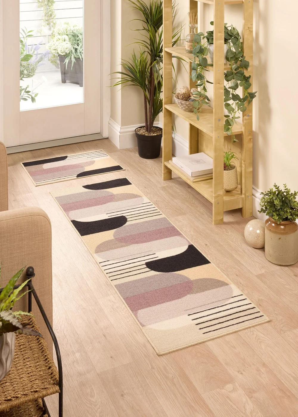 FloorMatters Printed Loop Modern Arches Washable Runner and Mat - One Size Image 1