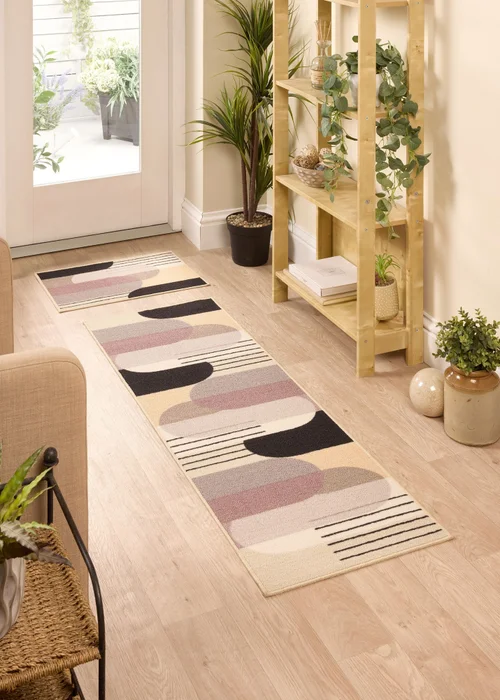 FloorMatters Printed Loop Modern Arches Washable Runner and Mat - One Size Image 1