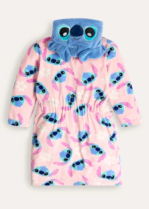 Stitch Girls Fleece Dressing Gown - Age 7-8 Years Image 4