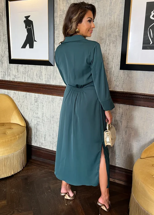 AX Paris Teal Gathered Waist Shirt Midi Dress - 8 Image 2