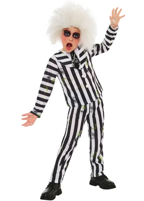 Beetlejuice Kids Costume – Includes Wig (3-10 Yrs) - 3-4 Yrs Image 5