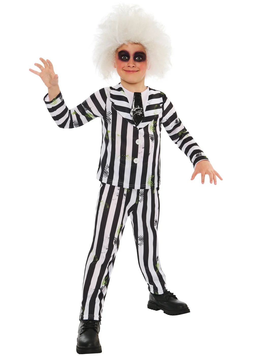 Beetlejuice Kids Costume – Includes Wig (3-10 Yrs) - 3-4 Yrs Image 1