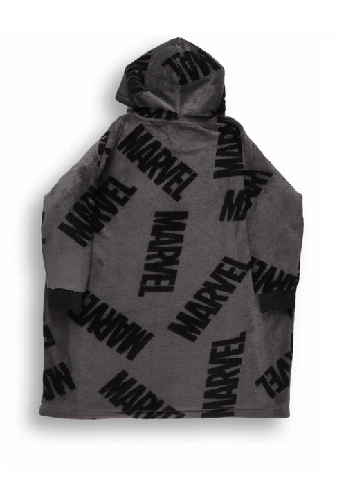 Marvel Boys Grey Hooded Blanket - Small/Medium Image 5