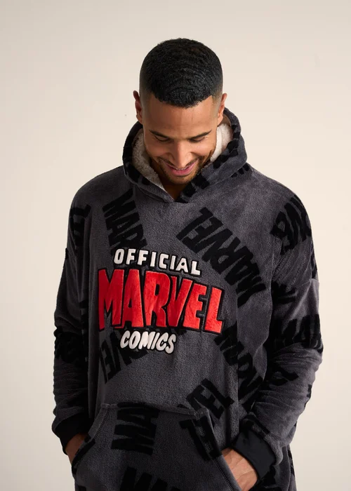 Marvel Boys Grey Hooded Blanket - Small/Medium Image 2