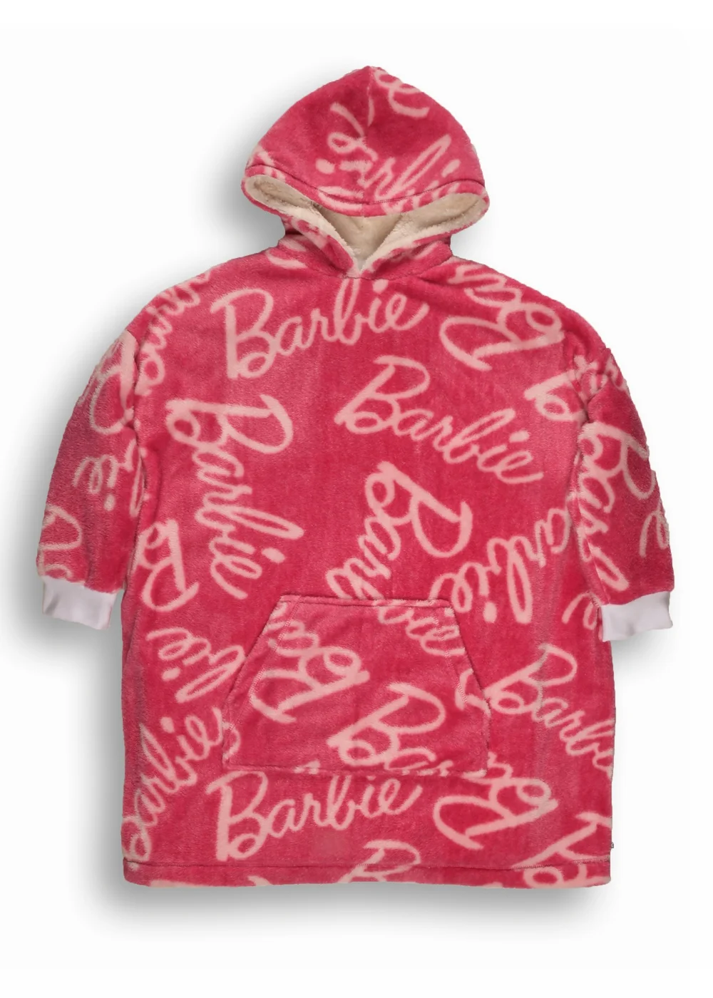 Barbie Girls Pink Hooded Blanket - Small/Medium Image 1