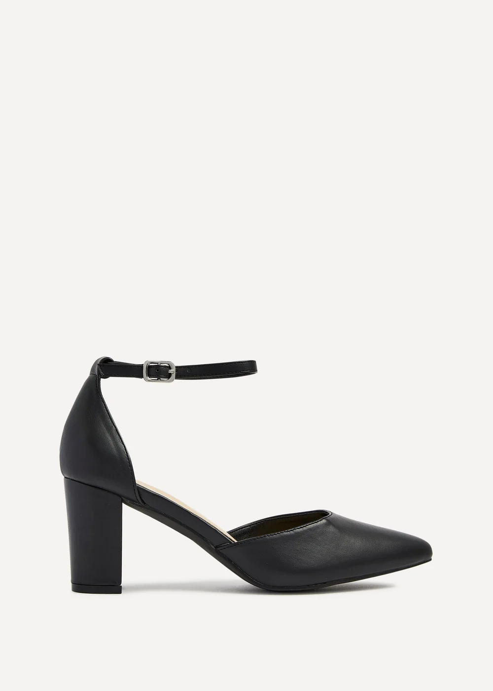 Linzi Jude Black Faux Leather Mid Height Court Shoe - 3 Image 2