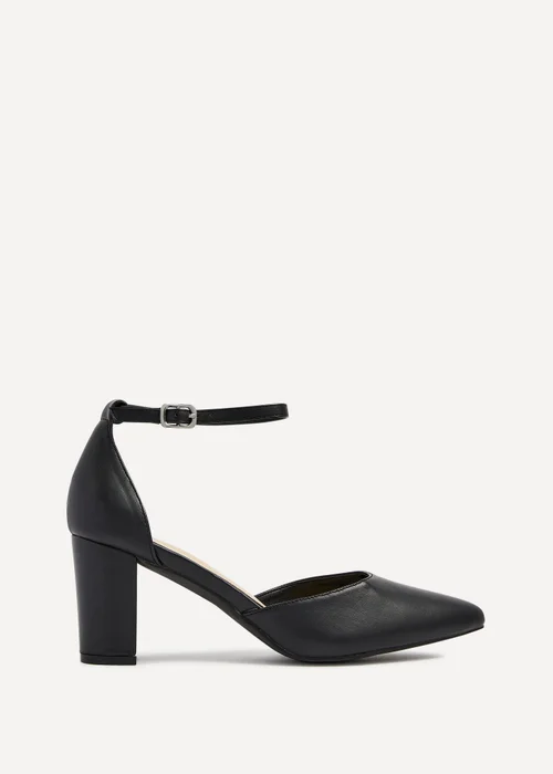 Linzi Jude Black Faux Leather Mid Height Court Shoe - 3 Image 2