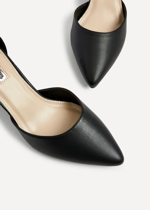 Linzi Jude Black Faux Leather Mid Height Court Shoe - 3 Image 4
