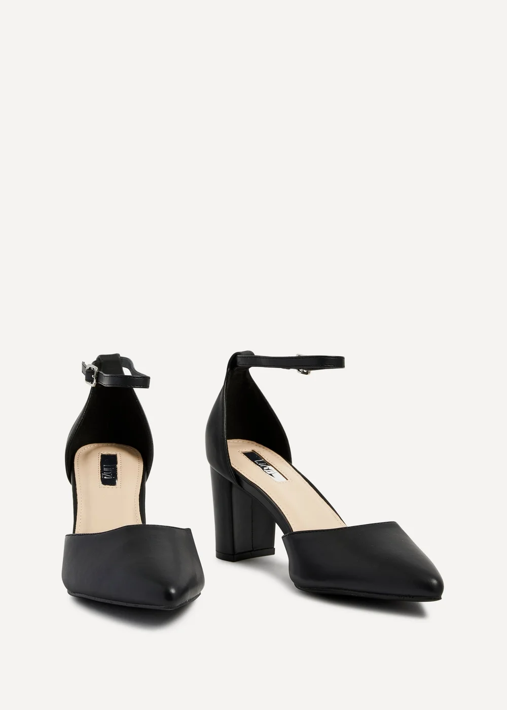 Linzi Jude Black Faux Leather Mid Height Court Shoe - 3 Image 3