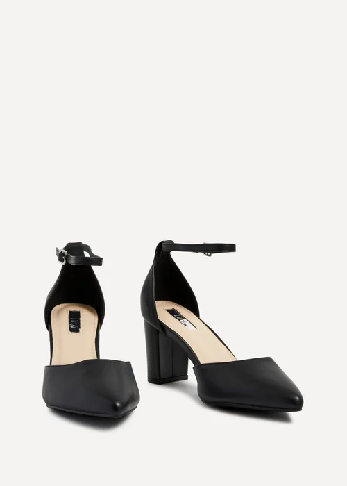 Linzi Jude Black Faux Leather Mid Height Court Shoe - 3 Image 3