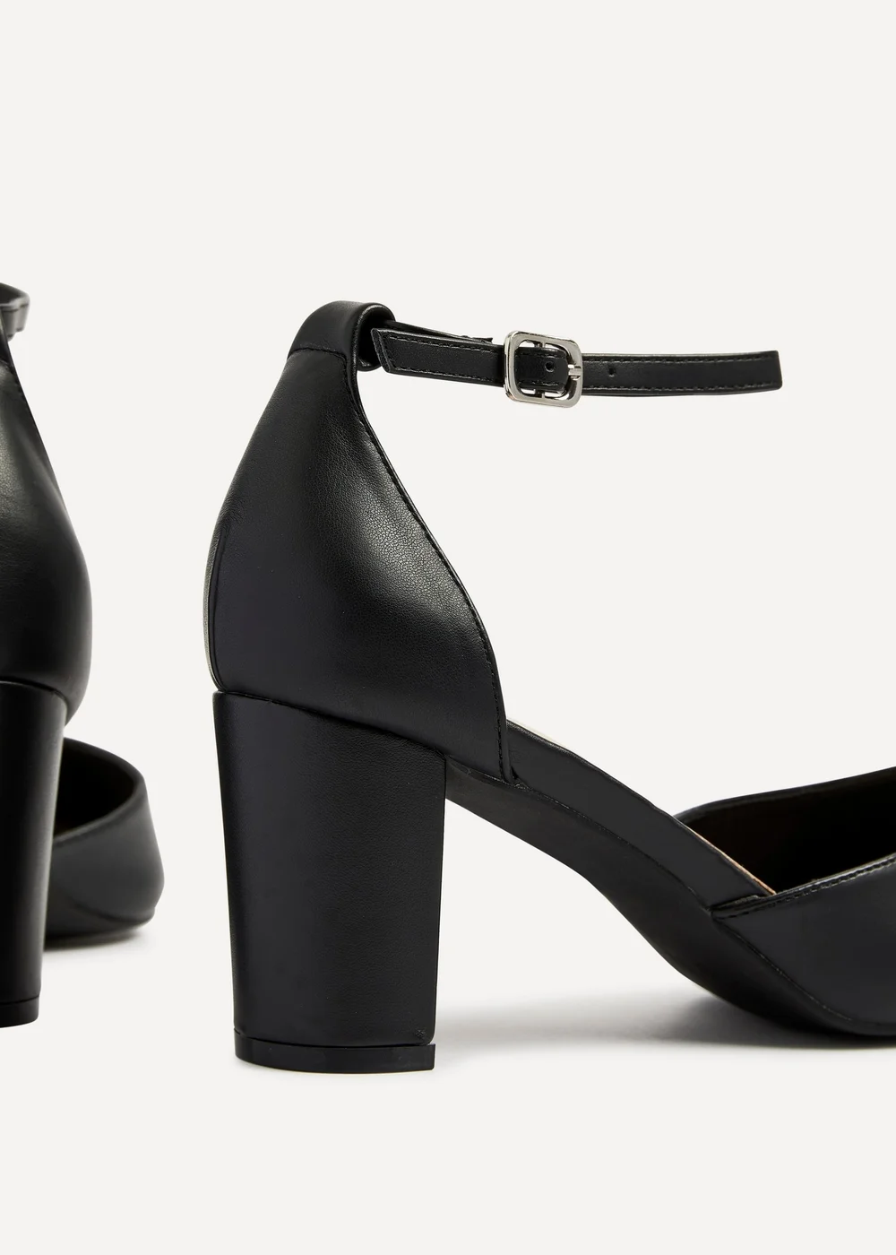 Linzi Jude Black Faux Leather Mid Height Court Shoe - 3 Image 5