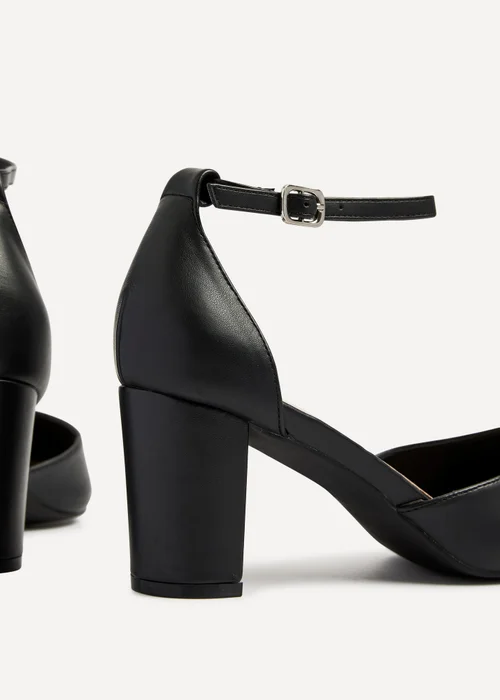 Linzi Jude Black Faux Leather Mid Height Court Shoe - 3 Image 5