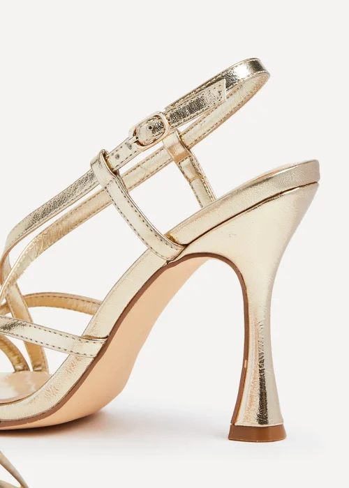 Linzi Sabrina Gold Faux Leather Square Toe High Heel - 3 Image 5