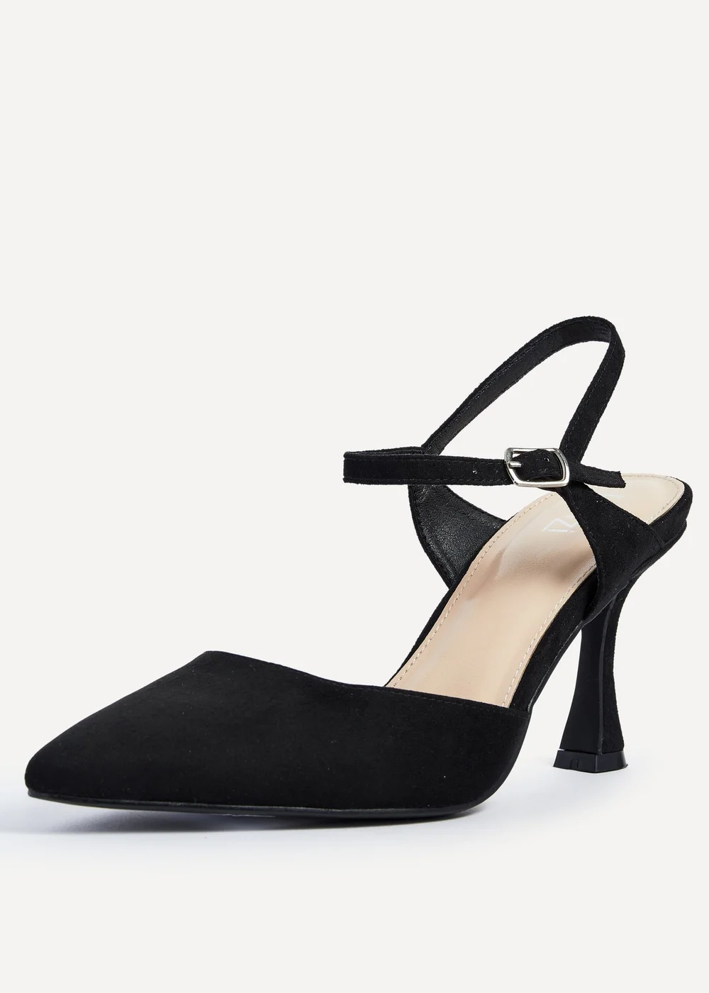Linzi Natalia Black Faux Suede Open Back Stiletto Court Heel - 3 Image 5