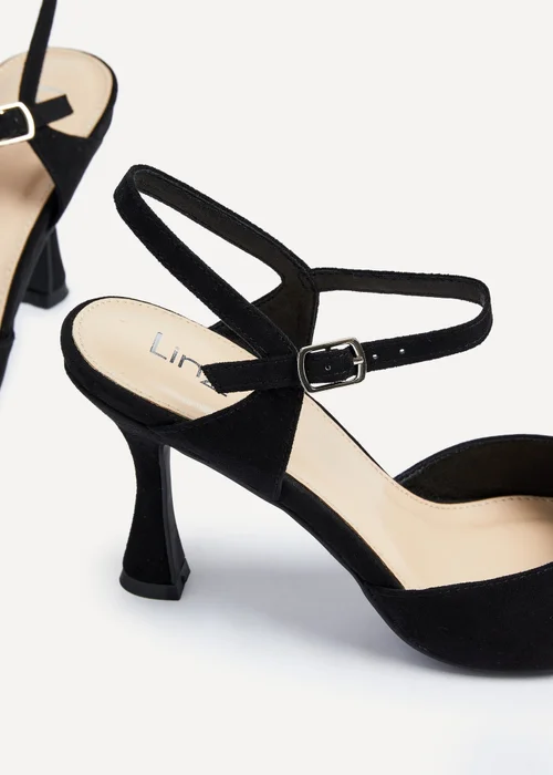 Linzi Natalia Black Faux Suede Open Back Stiletto Court Heel - 3 Image 4