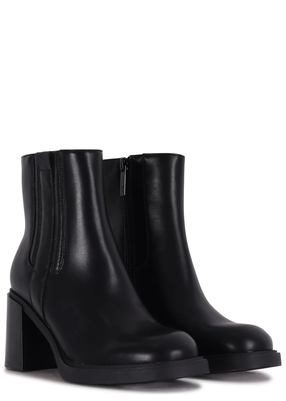 Linzi Cheska Black Faux Leather Block Heeled Ankle Boot - 3 Image 3