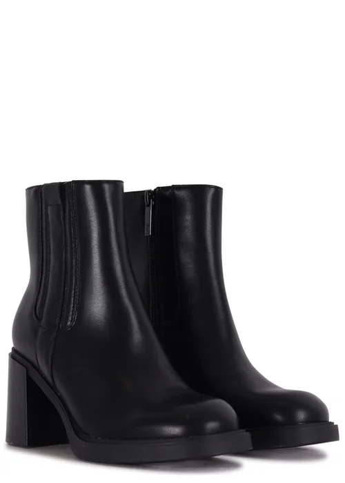 Linzi Cheska Black Faux Leather Block Heeled Ankle Boot - 3 Image 3