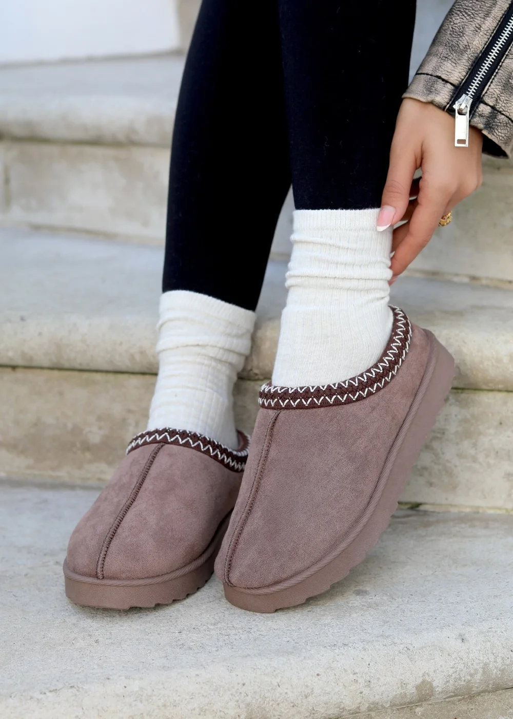 Linzi Tammy Mocha Suede Slipper - 3 Image 1