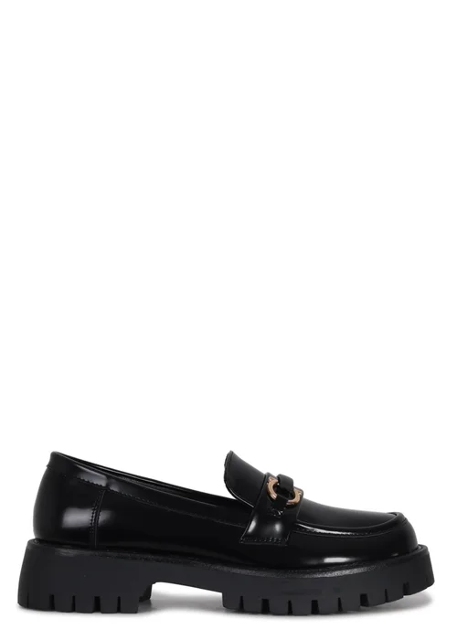 Linzi Maddox Black Faux High Shine Leather Chunky Loafer - 3 Image 2