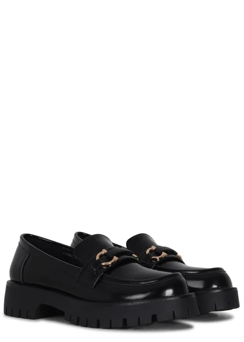 Linzi Maddox Black Faux High Shine Leather Chunky Loafer - 3 Image 3