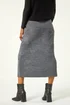 Roman Grey Front Split Knitted Midi Skirt - Size 10 Image 4