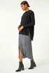Roman Grey Front Split Knitted Midi Skirt - Size 10 Image 3