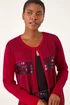 Roman Red Sequin Embellished Knit Cardigan - Size 12 Image 4