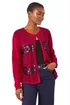 Roman Red Sequin Embellished Knit Cardigan - Size 12 Image 1