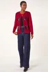 Roman Red Sequin Embellished Knit Cardigan - Size 12 Image 2