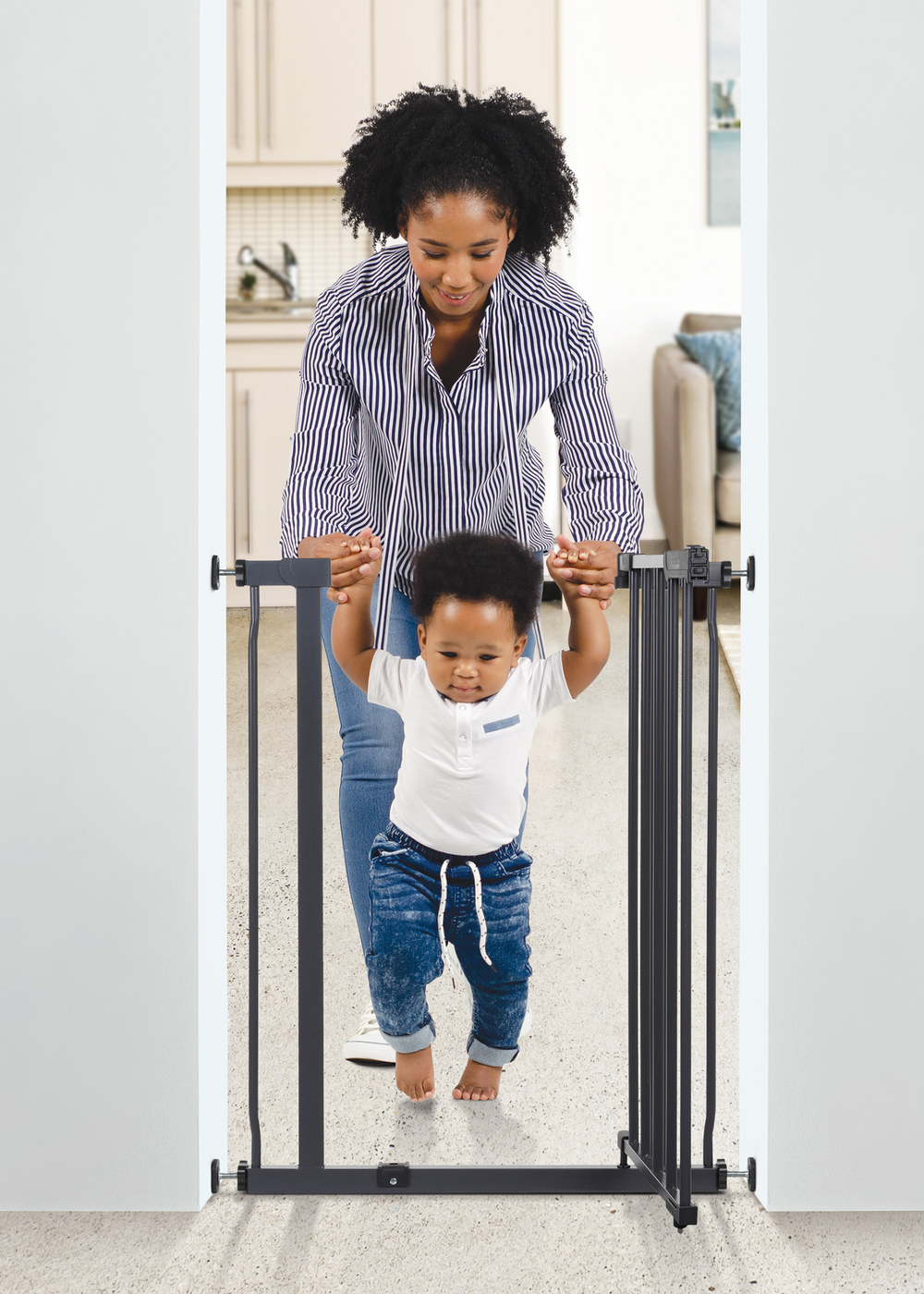 Dreambaby Grey Ava Slimline Safety Gate - One Size Image 5