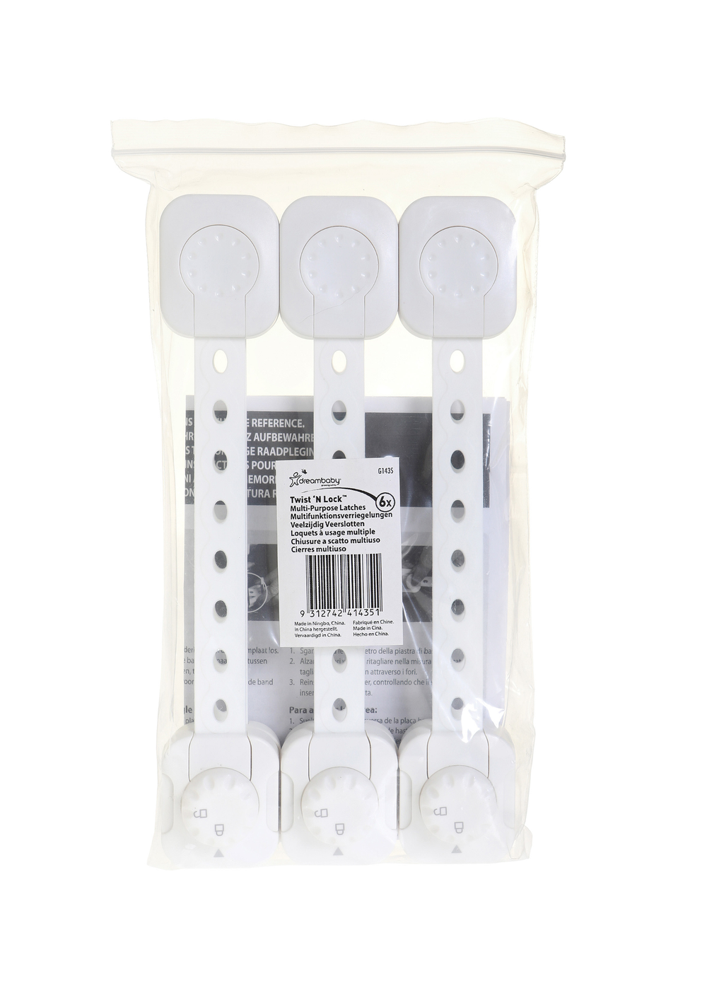 Dreambaby White Twist 'N Lock Multi-Purpose Latches 6 pack - One Size Image 2